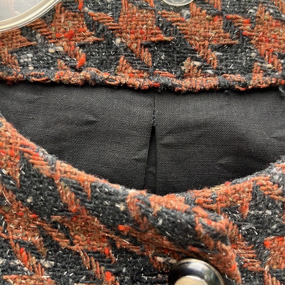 Vintage Handmade Silk Blend Houndstooth Jacket - Picture 6 of 9
